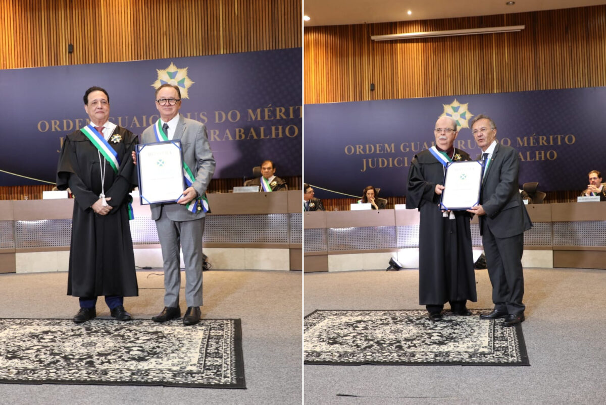 Presidente do TJMS e sucessor eleito são homenageados com a Ordem Guaicurus no TRT-24